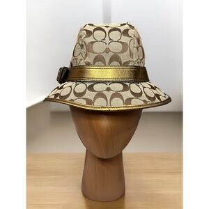 Y2K Coach Signature Buckle Fedora Hat Size P/S